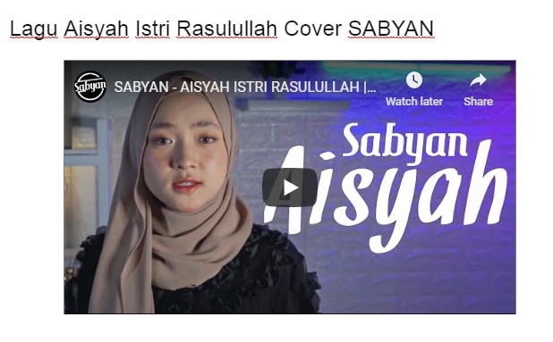 Lagu Aisyah Istri Rasulullah