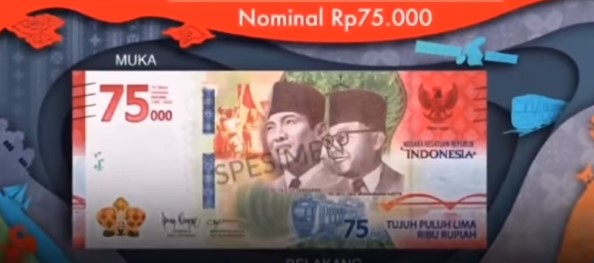 Uang baru 75 Rbuan